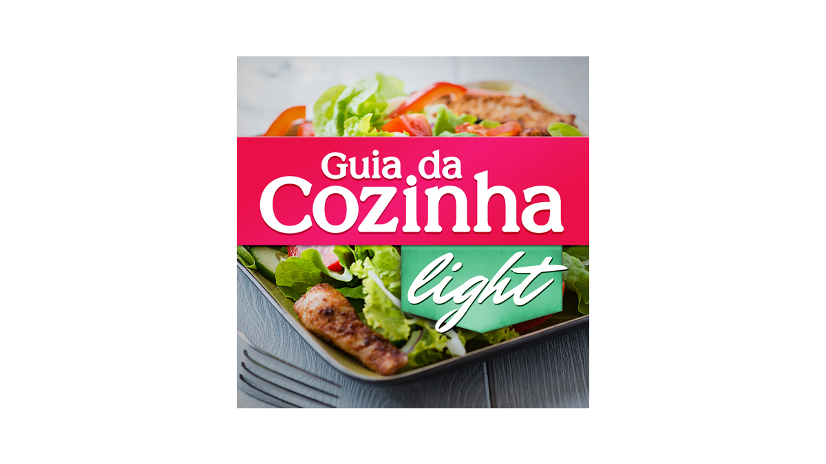 Logotipo Aplicativo Guia da Cozinha Light com salada ao fundo