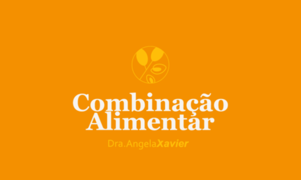 Logotipo Combinação Alimentar Angela Xavier fundo laranja