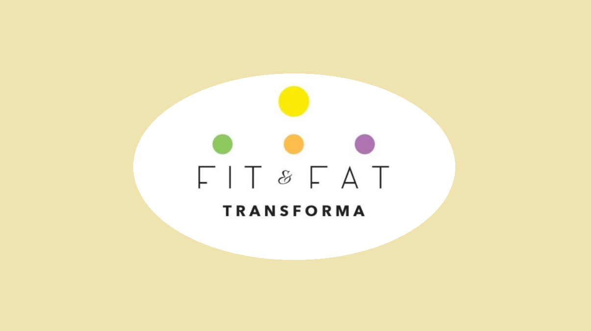 Logotipo Fit & Fat Transforma com fundo cor areia