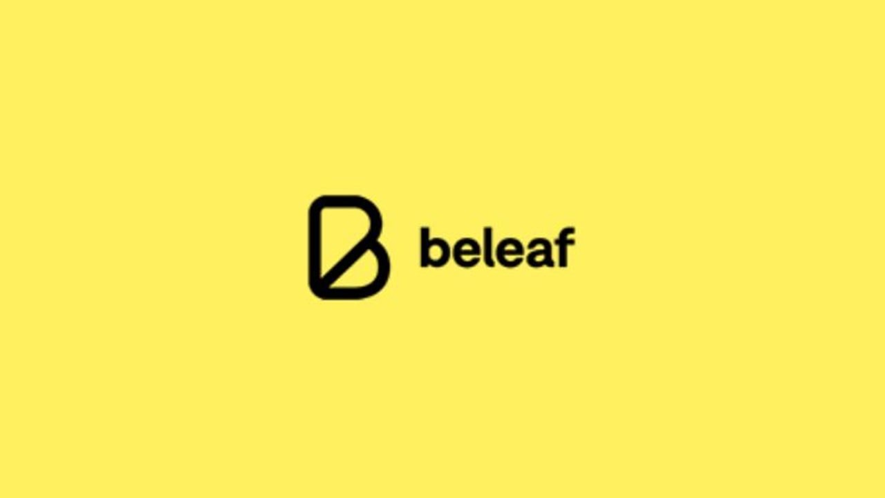Nome Beleaf fundo amarelo