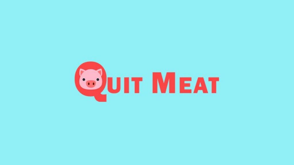 Logo Quit Meat fundo azul
