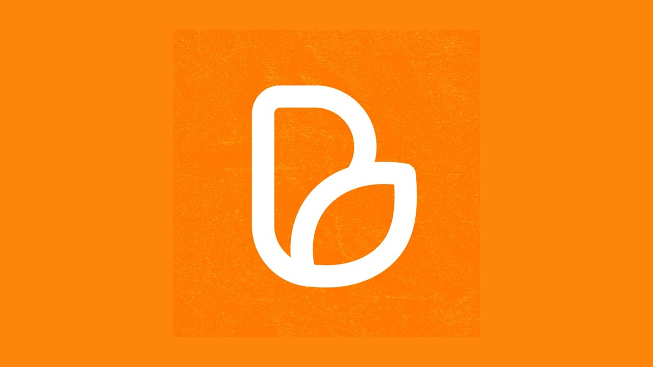 Logo Beleaf fundo laranja