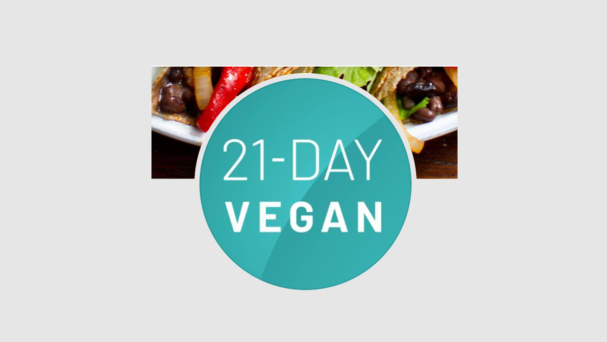 Logotipo Aplicativo Day Vegan Kickstar em círculo azul