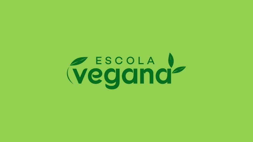 Logo Escola Vegana com fundo verde claro