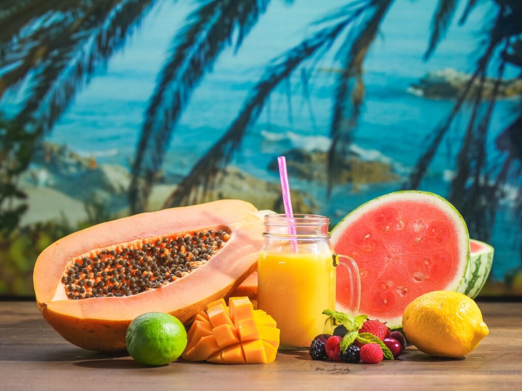 Suco detox de mamão