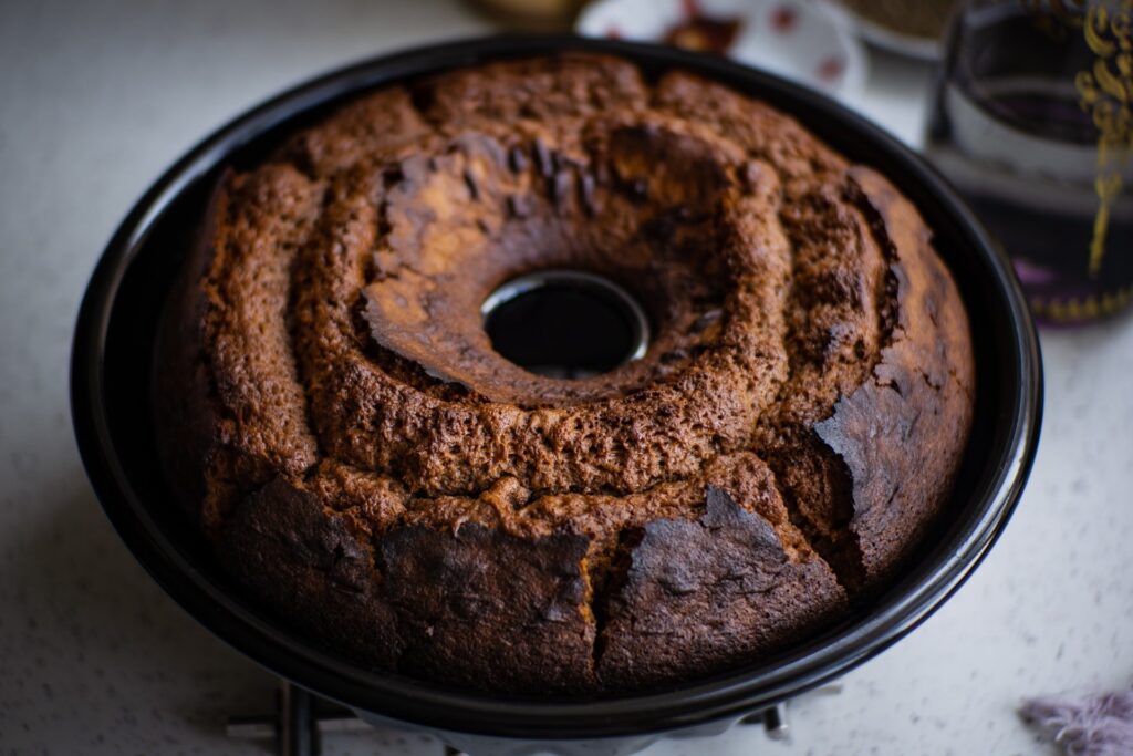 Bolo de chocolate na forma