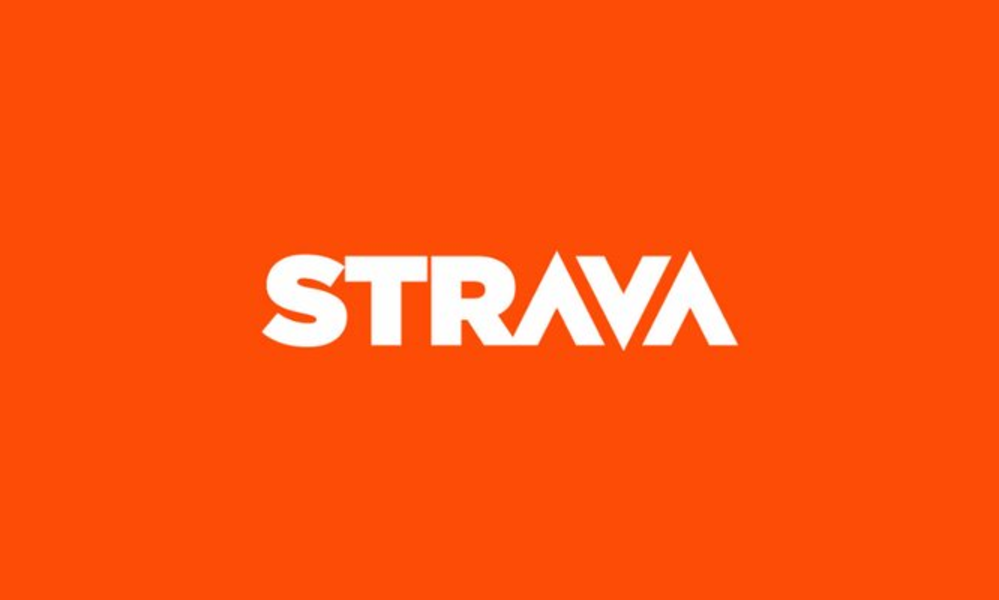 Logotipo Strava, fundo laranja.