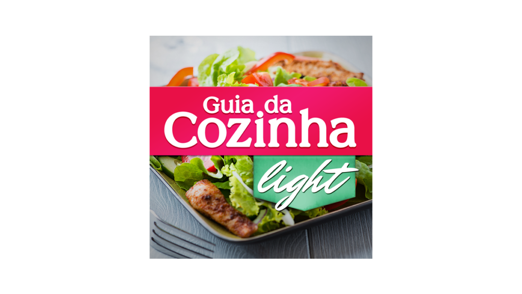 Logotipo Aplicativo Guia da Cozinha Light com salada ao fundo