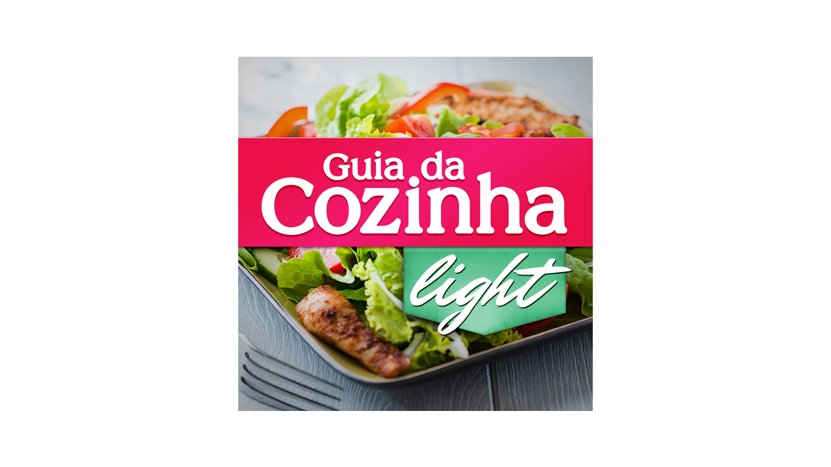 Logotipo Aplicativo Guia da Cozinha Light com salada ao fundo