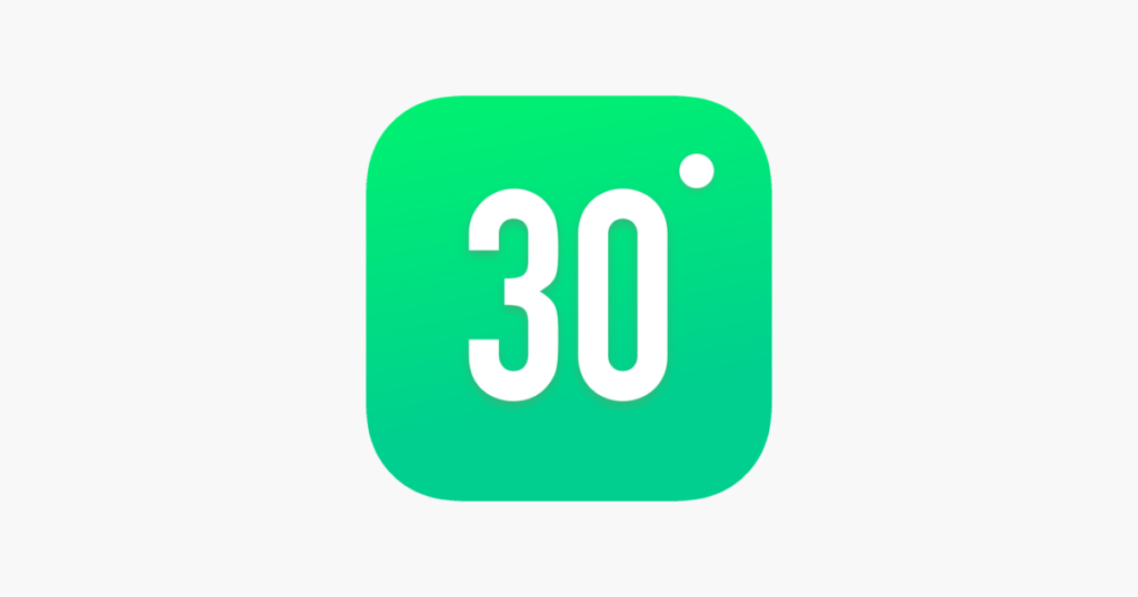 Logo aplicativo Desafio 30 dias para Fitness fundo cinza