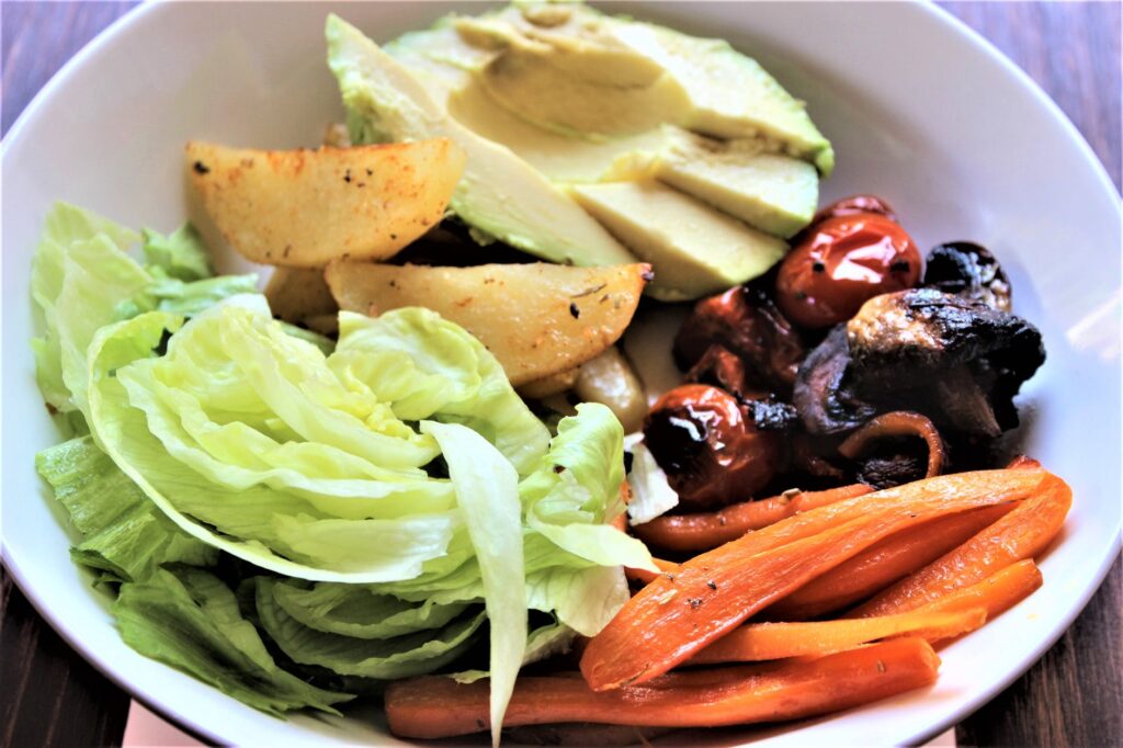 Prato com legumes e verduras