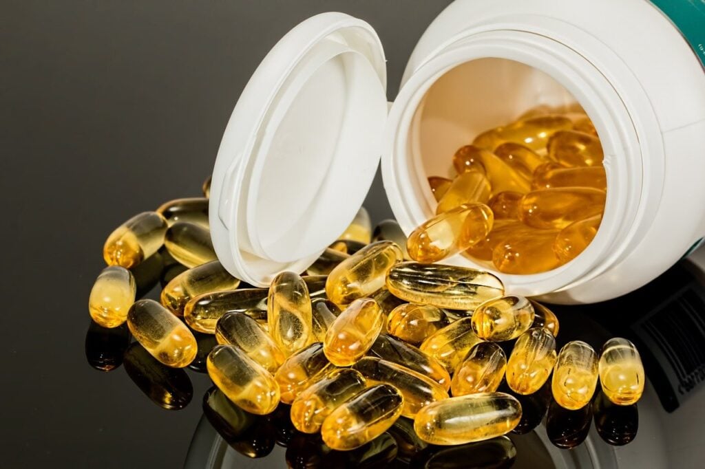 Suplementos vitamínicos, cápsulas de omega 3