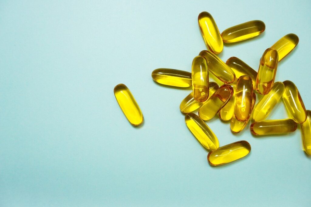 Suplementos vitamínicos, cápsulas de omega 3