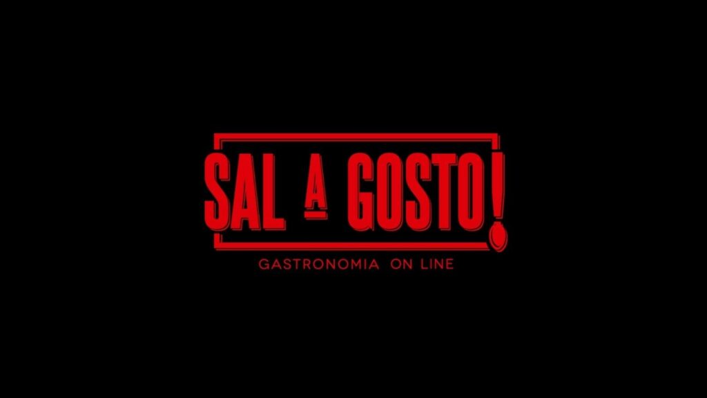 Logotipo escola de gastronomia online Sal A Gosto fundo preto