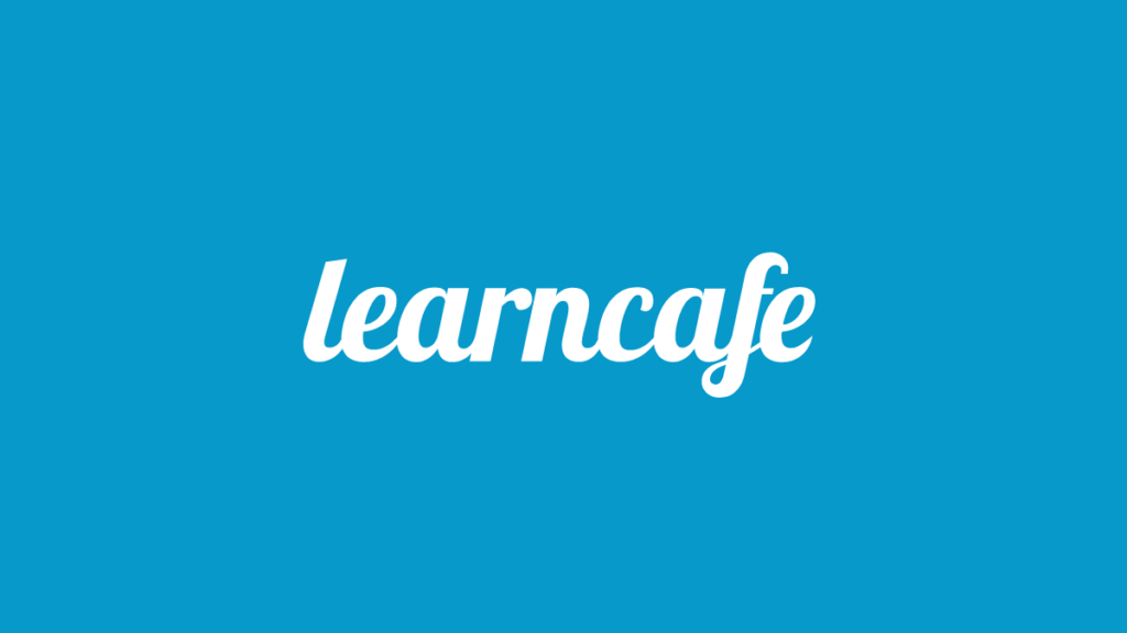 Logotipo Learncafe fundo azul claro