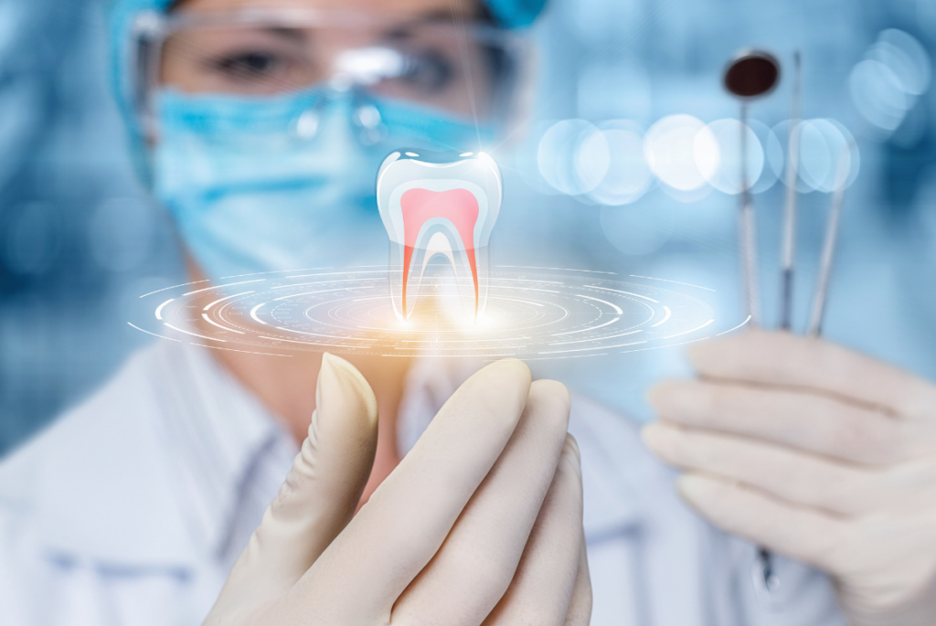 mockup de dente com raiz