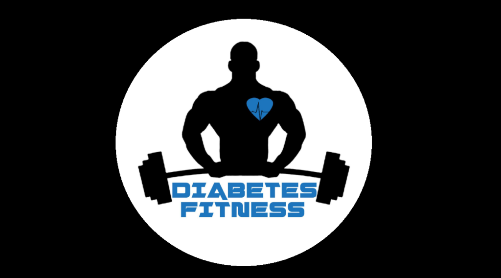 Logotipo Diabetes Fitness com círculo e fundo preto