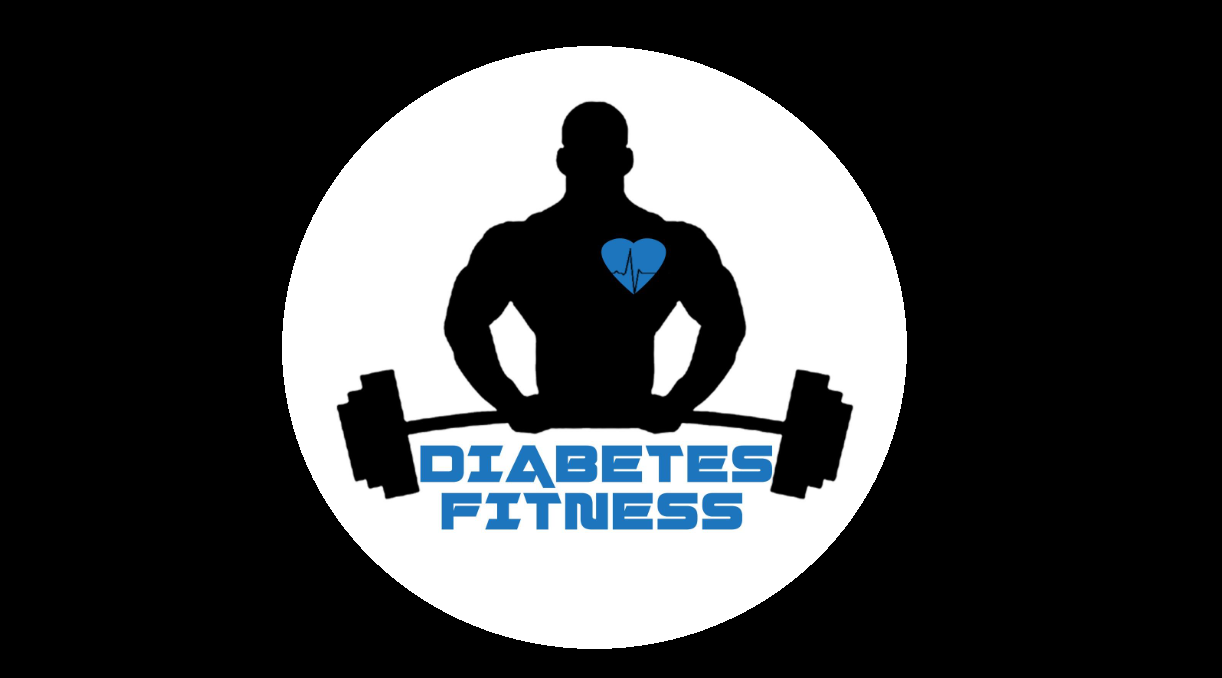 Logotipo Diabetes Fitness com círculo e fundo preto