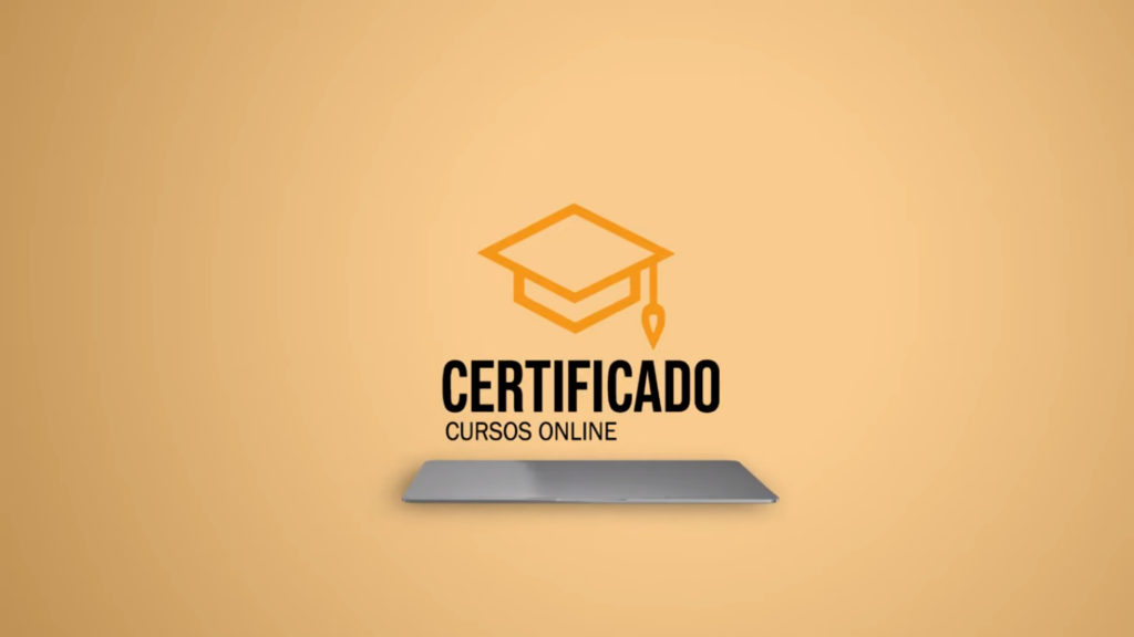 Logotipo Certificado Cursos Online com fundo salmão