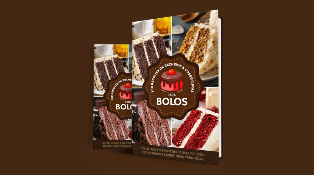 Logotipo e-book 500 Receitas Low Carb com fundo marrom escuro