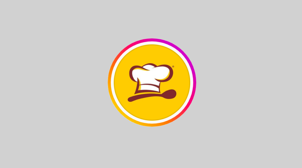 Logotipo Aplicativo Aquela receita dentro de círculo em fundo cinza claro