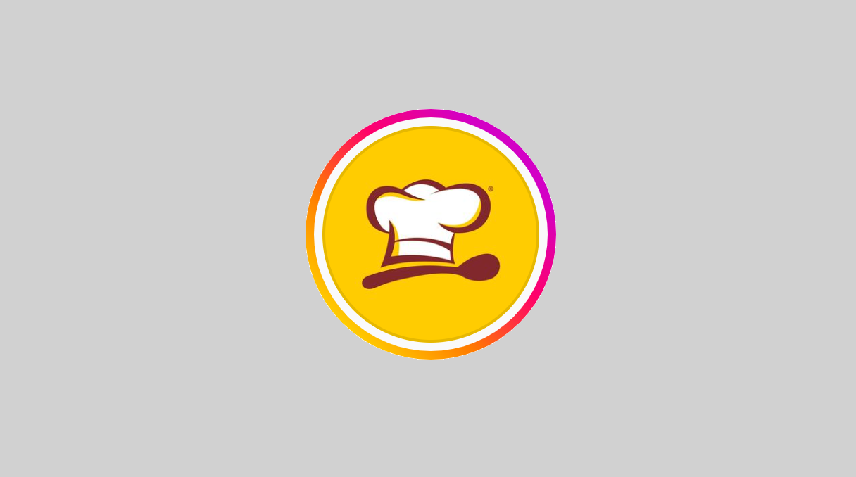 Logotipo Aplicativo Aquela receita dentro de círculo em fundo cinza claro