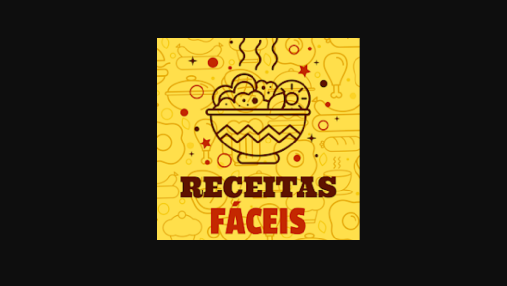 Logotipo App Receitas Fáceis com fundo preto