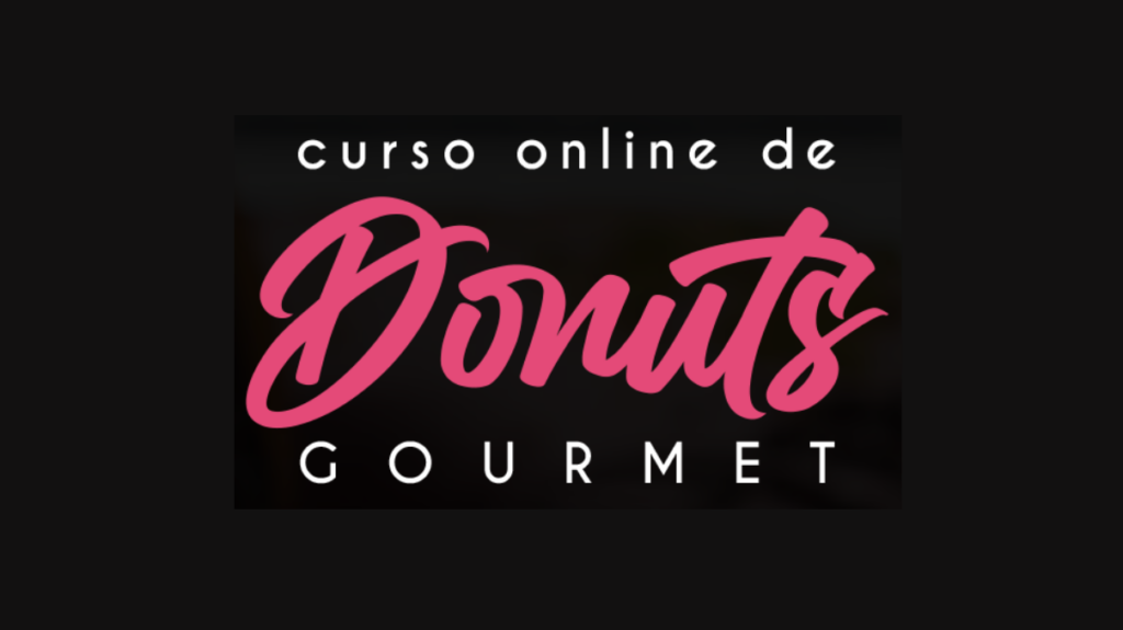 Logotipo Curso Online de Donuts Gourmet em fundo preto