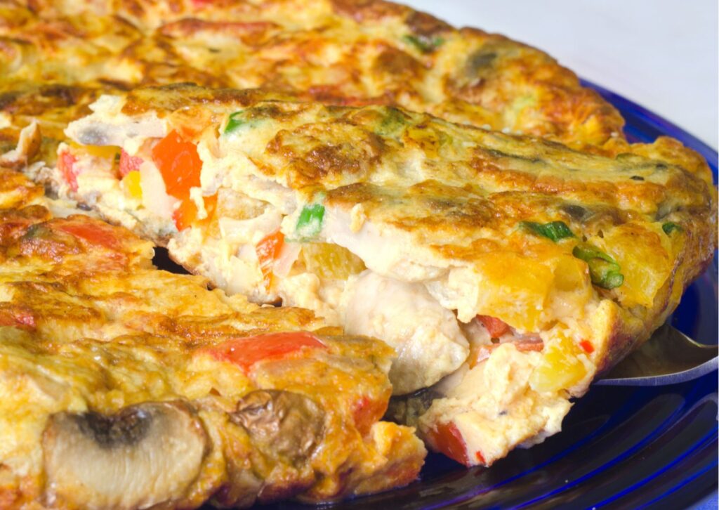 imagem com o preparo de uma deliciosa omelete de forno
