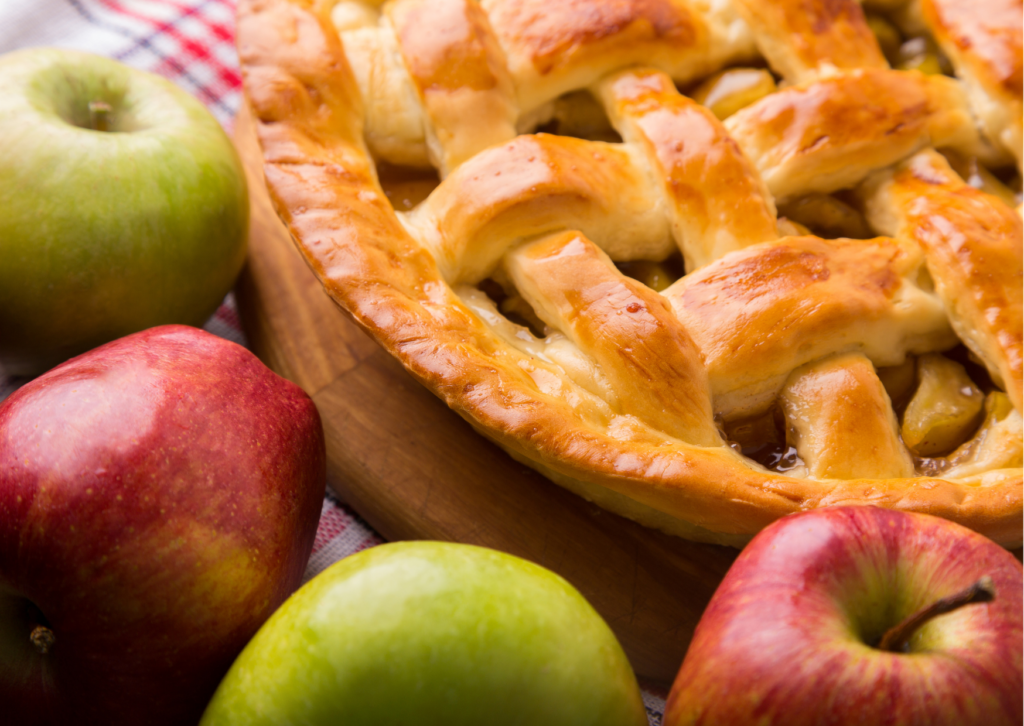imagem com a receita de apple pie pronta