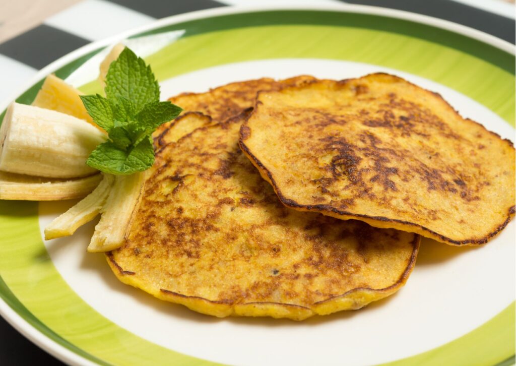 imagem com uma receita de crepioca de banana