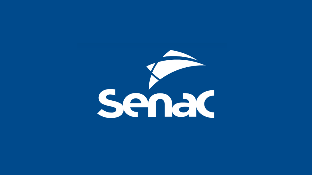 Logotipo do SENAC em fundo azul