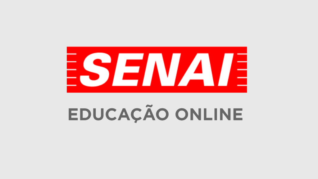 Logotipo do Senai com fundo cinza.