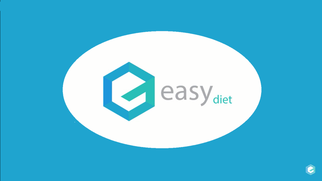 Logotipo EasyDiet com fundo azul.