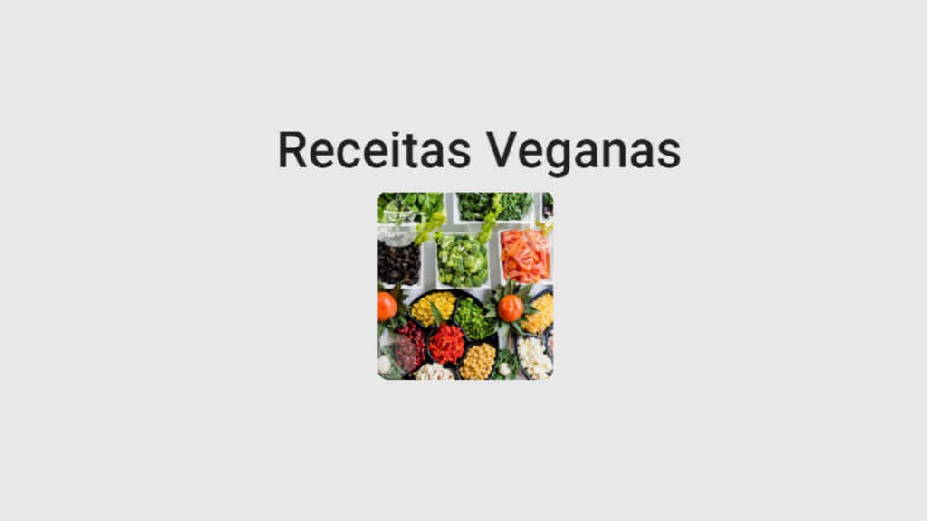 Logotipo Receitas Veganas com fundo cinza claro.