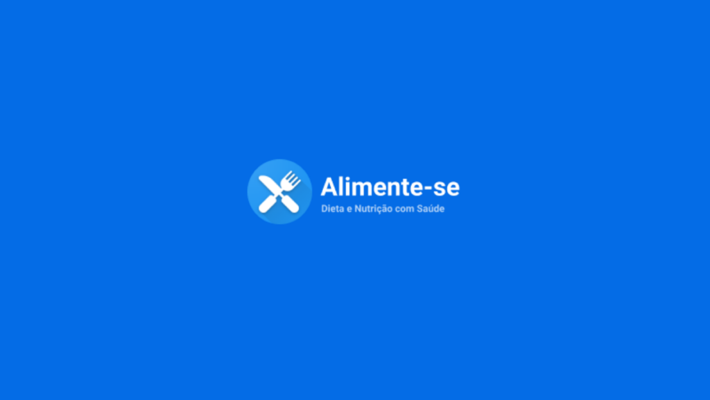 Logotipo Alimente-se com fundo azul.