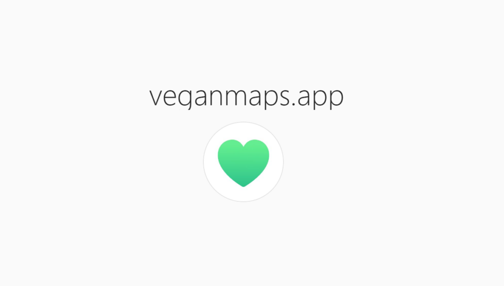 Logotipo Vegan Maps em fundo cinza claro.