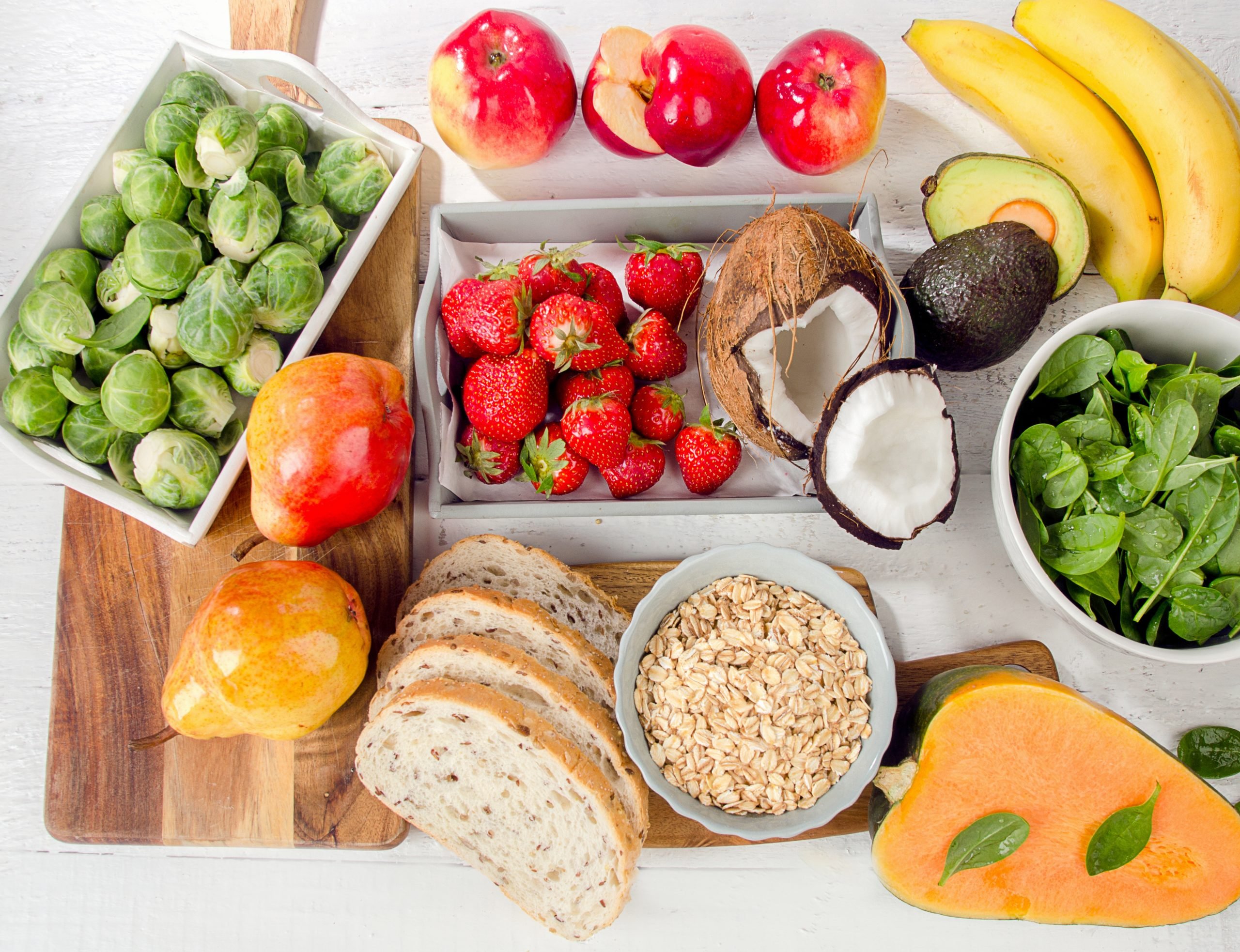 Diversos alimentos mais ricos em fibras. Dieta saudável