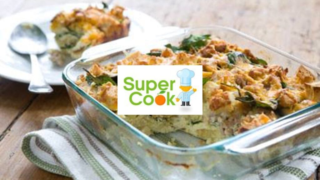 Travessa com comida e logo SuperCook