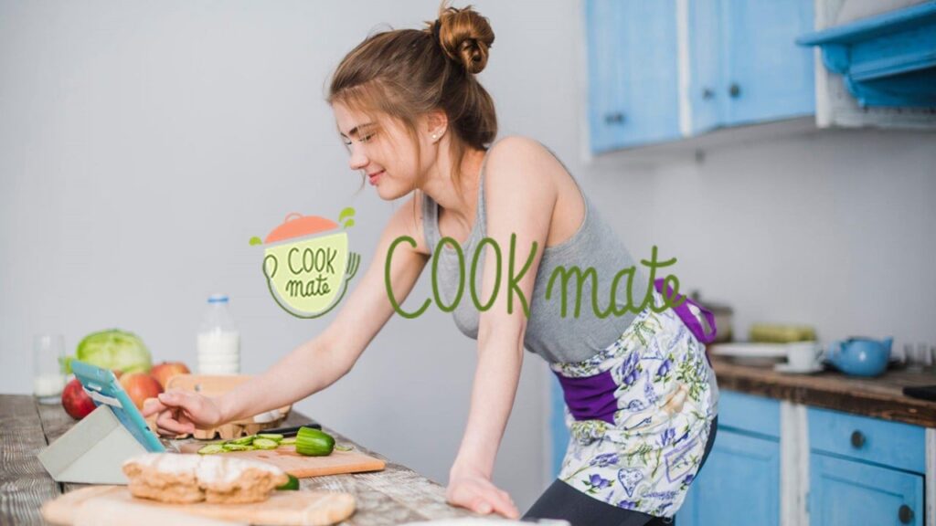 Menina cozinhando sozinha